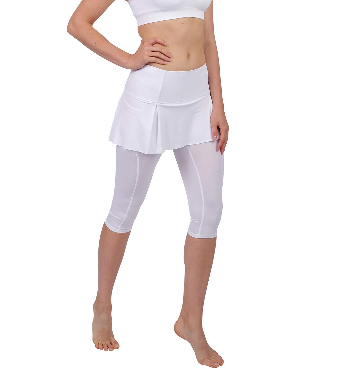 slimour Women Skirted Leggings High Waist Capri Leggings