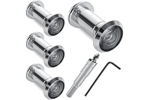 LOYORTY 4PCS Door Viewer Peephole with 16mm Drill Bit and Hex Wrench, 220-degree Peep Hole Cameras for Front Door, Solid Metal Peep Holes for Door with Rotating Privacy Cover for 1.54" to 2.32" Doors