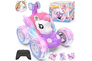 Mafbeanl Remote Control Car Stunt RC Cars 360° Rotating with 2.4GHz Rechargeable Wheel Lights Toys Car Gift for Boys Girls 3 4 5 6 7 8 9 10 11 12 (Pink)