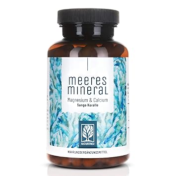 NATURTREU® Sango Meereskoralle Kapseln hochdosiert - 120 Sango Koralle Kapseln mit natürlichem 2:1 Kalzium und Magnesium - Sa