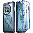 Poetic Guardian Case Compatible with OnePlus 12 5G (2024), Built-in Screen Protector 【Work with Fingerprint ID】, Full-Body Hybrid Shockproof Protective Rugged Clear Cover Case, Blue/Clear