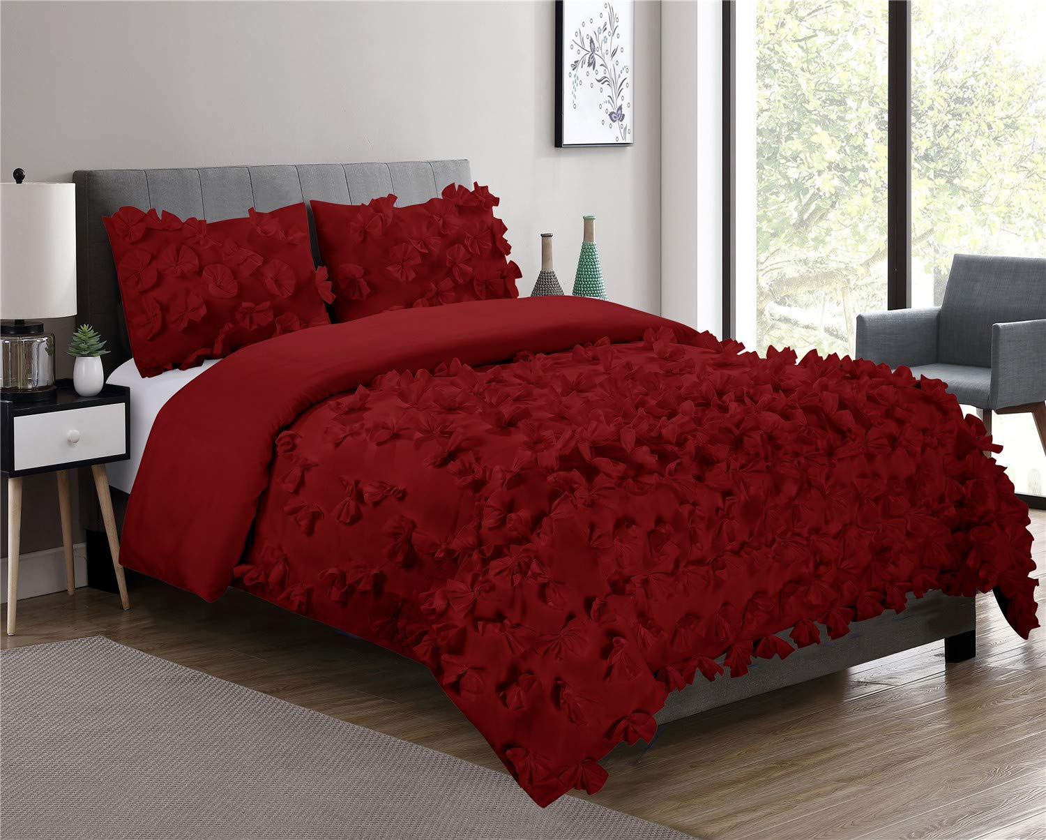 Best Burgundy Pin Tuck Bedding