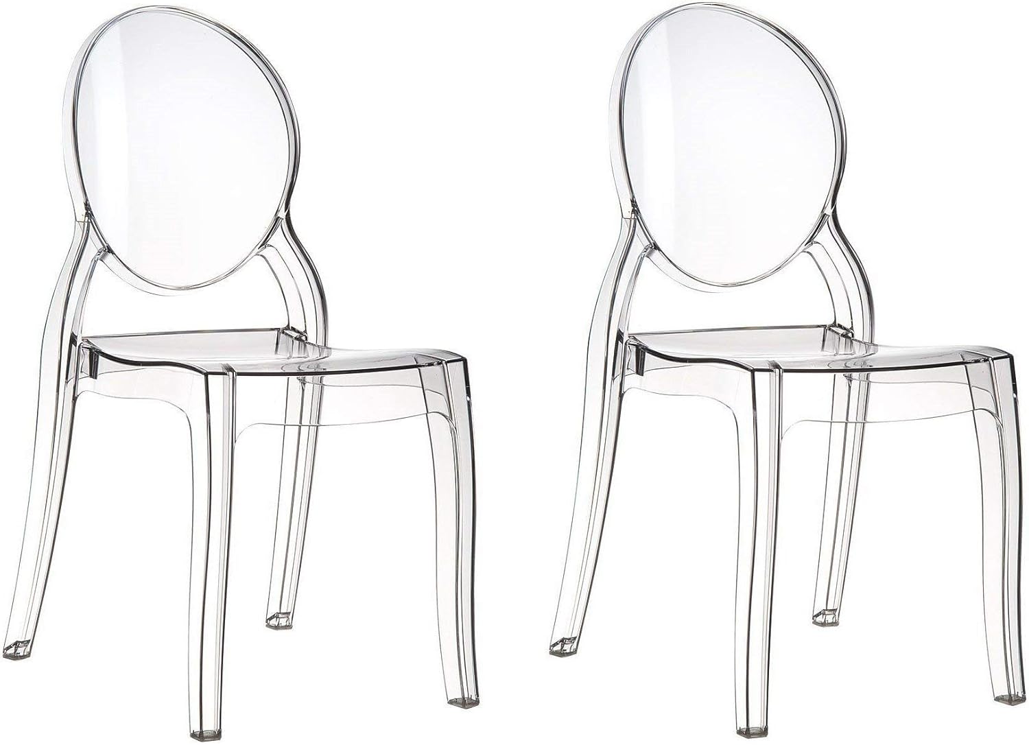 Silla transparente de Plexiglás acrílico, modelo Elizabeth