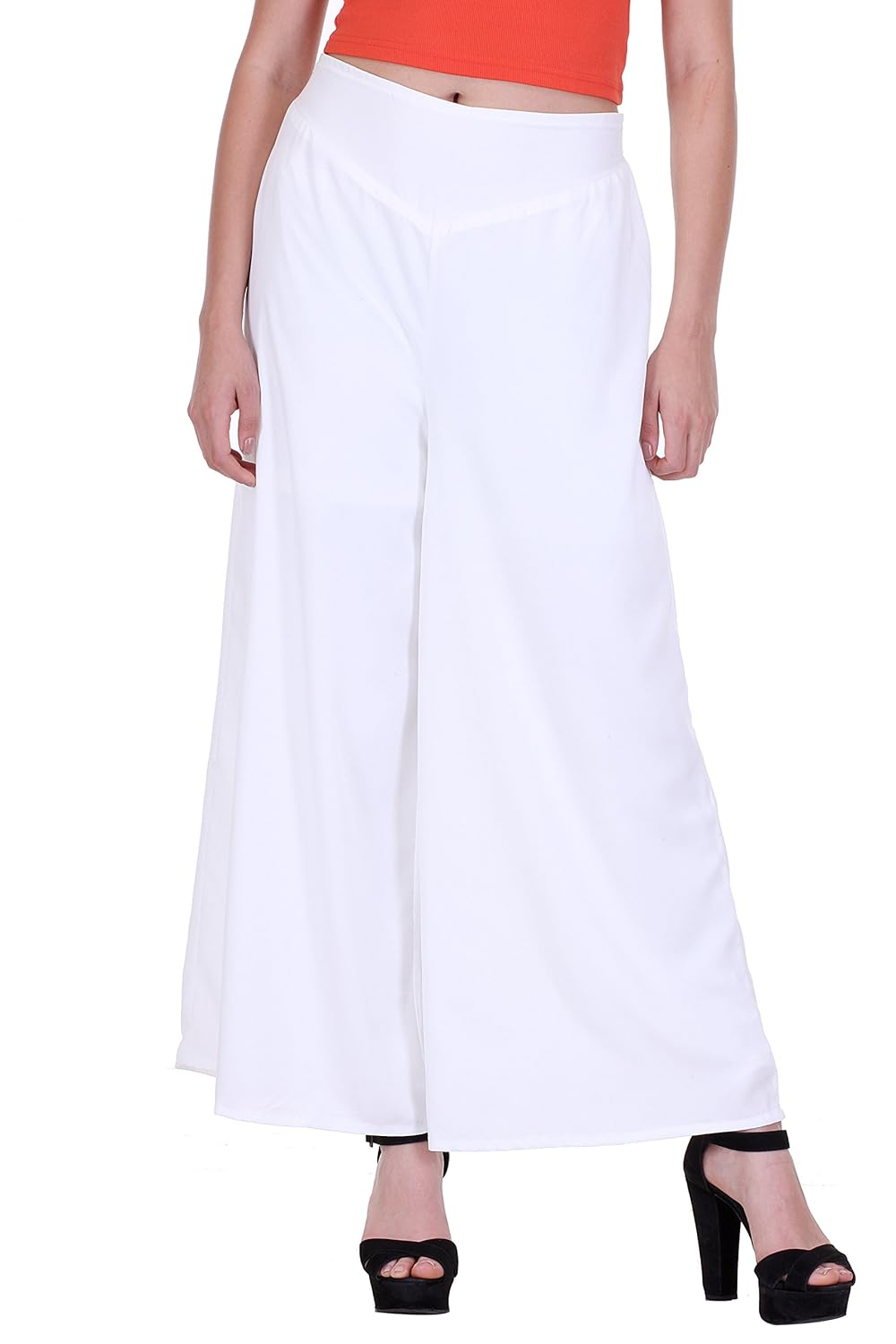 deewa pack of 2 black and white crepe palazzo