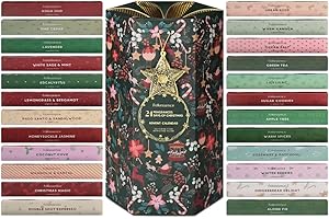 Folkulture Christmas Advent Calendar 2025 | Pack of 24 Organic Incense Sticks | Non-Toxic, Slow Burning Incense for Gifts | Xmas Gifts for Women | Holiday Scented Calendar