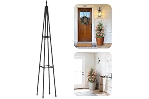 TIANC BEAUTY Obelisk Trellis for Climbing Plants Outdoor,4.0 Ft Garden Trellis for Potted Plants, Metal Trellis with Anti-Rust Coated for Potted Plants Indoor, Plant Support for Vegetables, Vines