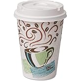 PerfecTouch Paper Hot Cups and Lids Combo, 12 oz, Multicolor, 50 Cups/Lids/Pack, 6/Packs/Carton