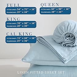 100% Pure French Linen Fitted Sheet Set 1 Fitted