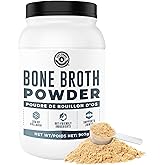 Bone Broth Powder, Pure Grass-Fed Beef Bone Broth Protein Powder with Protein [21g per Serving] and Collagen [16g per Serving