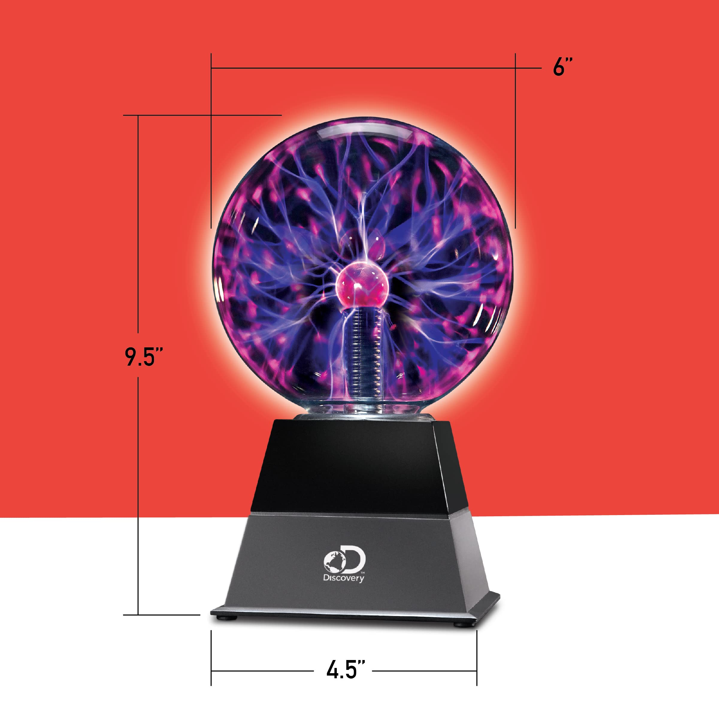Discovery™ Plasma Globe Lamp, Touch & Sound Sensitive Lightning, Interactive Electric Plasma Ball for Hands-On STEM Learning, Plug-in Bedroom & Desktop Decorative lamp