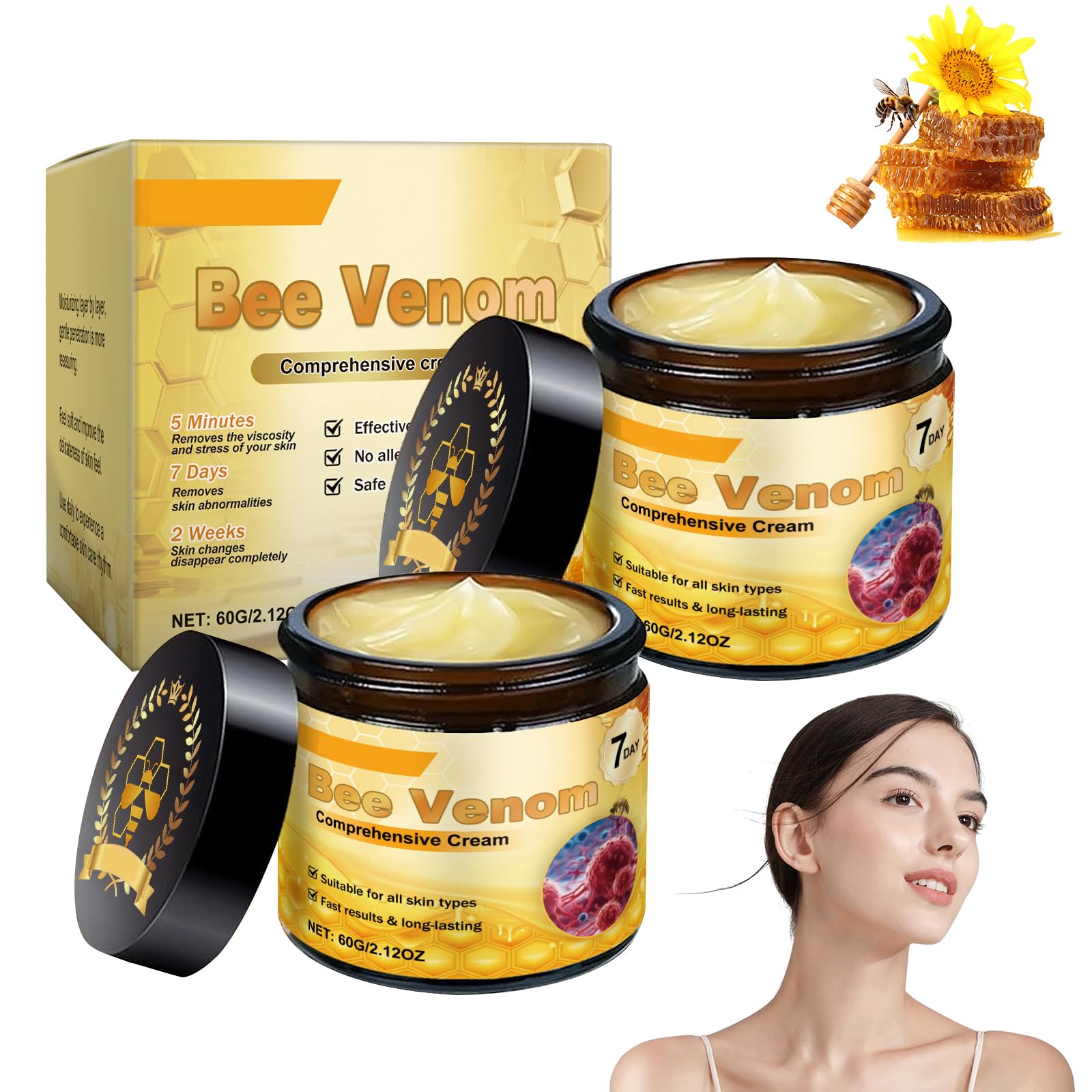 Photo 1 of 1Pcs Bee Venom Comprehensive Cream,Professional Bee Venom Skin Treatment Cream,Advanced Firming & Wrinkle-Reducing cream,Natural Skin Moisturizer for All Skin Types