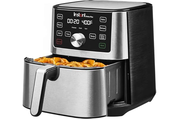 Instant Vortex Plus 6QT XL Air Fryer, 6-in-1, Broils, Dehydrates, Crisps, Roasts, Reheats, Bakes for Quick Easy Meals, 100+ I
