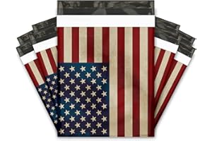 PRO SUPPLY GLOBAL 12x15 (50) Fourth of July Mailers - 4th of July Polymailers - Rustic American Flag Designer Poly Mailers Shipping Envelopes Premium Printed Bags