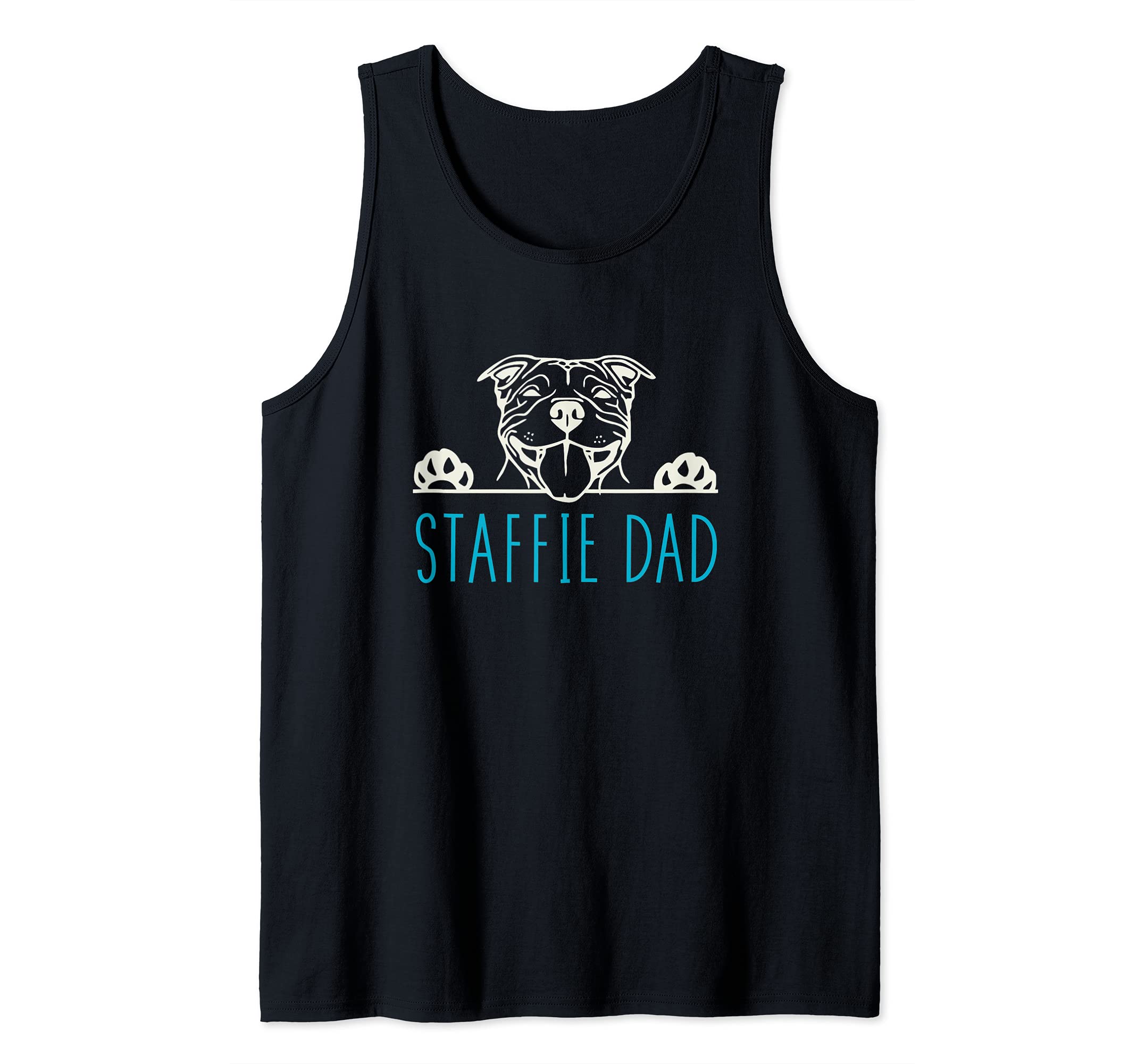 Staffie Dad with Staffordshire Bull Terrier Dog Tank Top