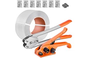 VEVOR Banding Strapping Kit, Heavy Duty Banding Sealer Tool with 3200 ft Length PP Band, 1000 Metal Seals, 50 Corner Protecto