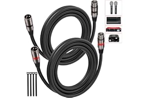 BIETRUN XLR Cables 3ft/1M 2 Packs, Premium Heavy Duty Balanced Microphone Cable with 3-Pin XLR Male to Female Microphone Cord Connector Compatible with Microphones,Mixer,Speaker Systems,Preamps and More