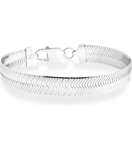 Amazon.com: Lzz 925 Sterling Silver Bracelet Italy 5mm Solid