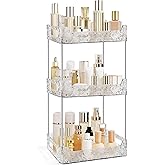TENDER EPOCH 3-Tier Bathroom Counter Organizer Countertop Storage, Dresser Organizer Vanity Tray for Makeup, Perfume Organizer Cosmetics Skincare Shelf - Clear