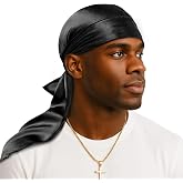 YFONG 100% Mulberry Silk Durag for Men &amp; Women, 22 Momme Silky Durag for Hair Care