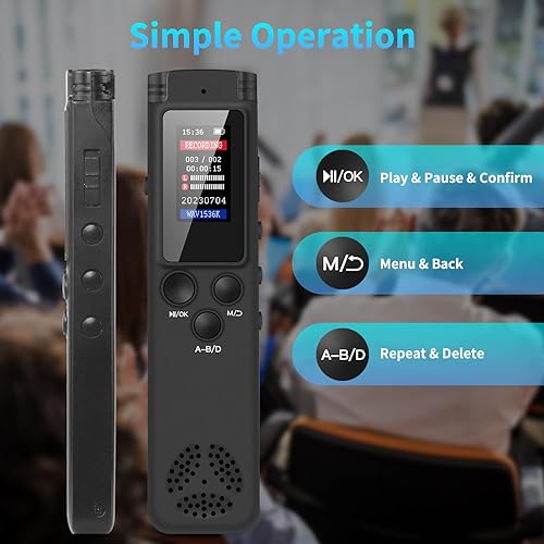 Digital Voice Recorder 64GB, Portable Voice Activated Recorder With Playback, Dictaphone Voice - View #8