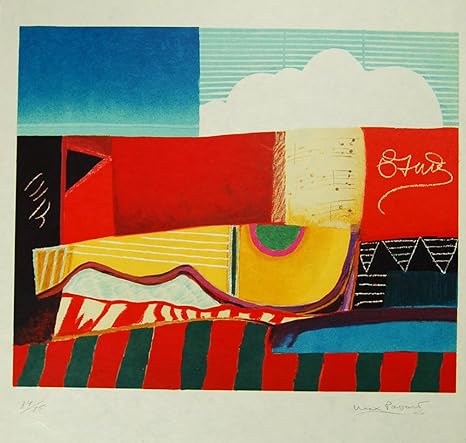 Amazon Com Max Papart Guitare Ii Carborundum Embossed Etching Signed Art Wall Art