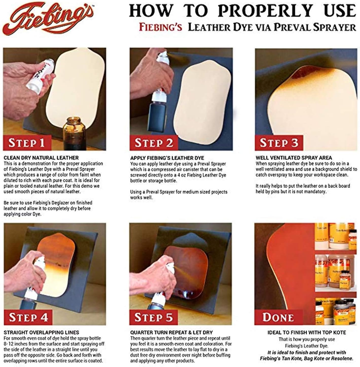 √ Fiebings Leather Dye Instructions