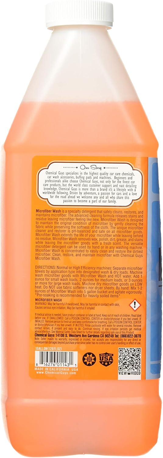 Chemical Guys CWS_201_16 Microfiber Wash Cleaning Detergent Concentrate (16 oz),orange: Automotive