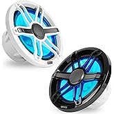 NVX® MVSP8 Premium 8" 2-Way Marine Coaxial Speakers (Pair), 750W Max, 250W RMS, 1” Silk Dome Tweeters, with RGB LED Lighting for Boats/UTV/ATV/SxS/Powersports (White and Black Grilles Included)