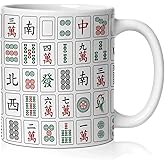 BEHIFL Mahjong Gifts Mug, Mahjong Gifts for Women Coffee Cup Ceramic, Gift for Mah Jong Players Lovers, Mah Jong Ceramic Coffee Tea Mug 11 oz