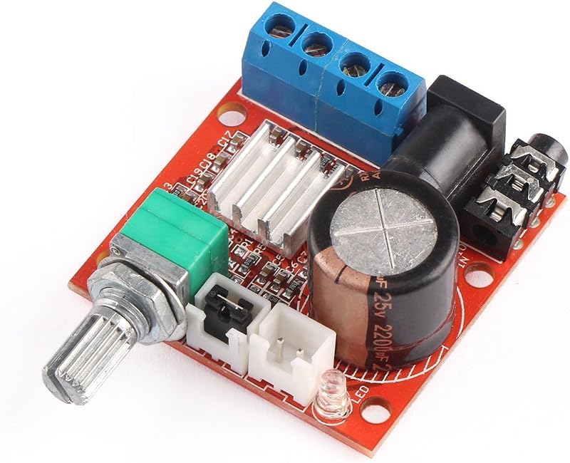 DollaTek Mini 2.0 PAM8610 10W+10W 2 Channel Class D Amplifier DC 12V