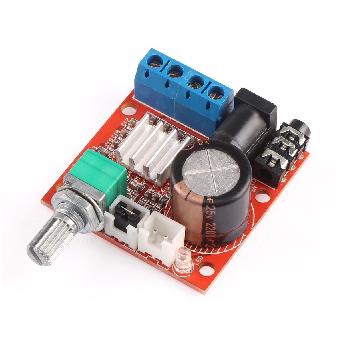 DollaTek Mini 2.0 Hi-fi Electronic Stereo Audio Assembled Amplifier Portable AMP 10W+10W 2 Channel Class-D DC 12V Digital Booster Amplifier Board Module for CD MP3 MP4 PC Speaker