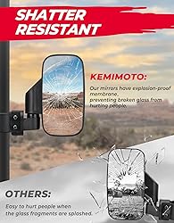 KEMIMOTO UTV Mirrors UTV Side Mirrors Fits 1.6 inch