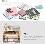 JOPOO Office Letter Tray 4 Tier A4 Desk Organizer Sandalwood MDF view 4