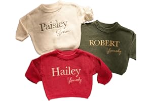Personalized Baby Sweater with Embroidered Name - Custom Newborn Knit Pullover for Boy & Girl, Baby Shower, Coming Home Outfi