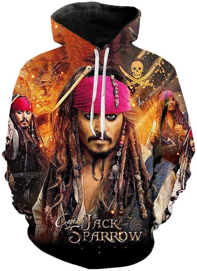 Fashion Hoodies Movies Pirates of The Caribbean Print 3D Hoodie Men