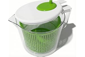 Single Serve Small Salad Spinner - Mini Prep Lettuce Spinner and Dryer with Measuring Cup - Spinning Colander with Fruit and 