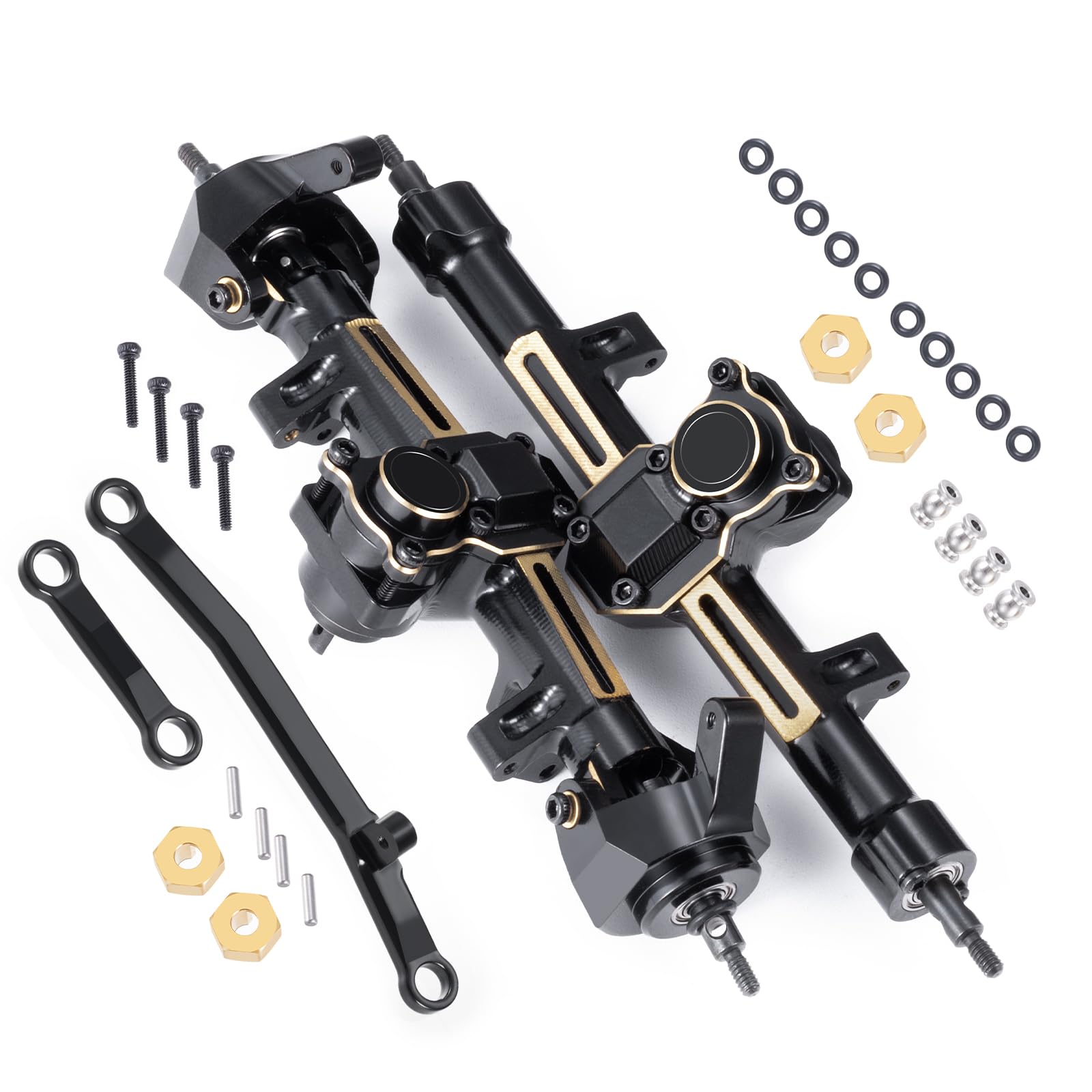 Photo 1 of QUE-T Metal Front Rear Axles Set Standard Axle Upgrade for 1/24 Scx24 Gladiator Deadbolt JLU C10 Axial RC Crawler