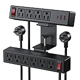 VILONG Desk Clamp Power Strip with USB, 2 in 1 Dual