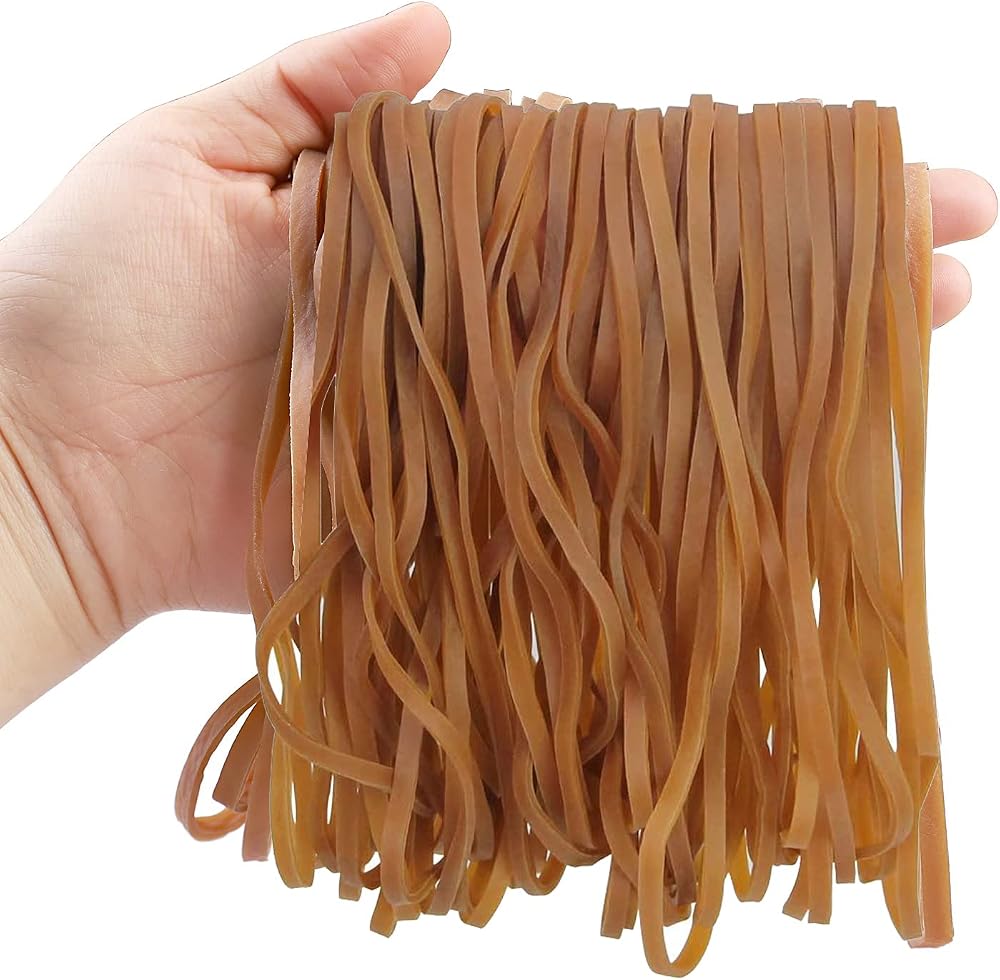 Thboxes 50 Pcs Large Elastic Bands Heavy Duty Yellow Rubber Band Set 20 cm