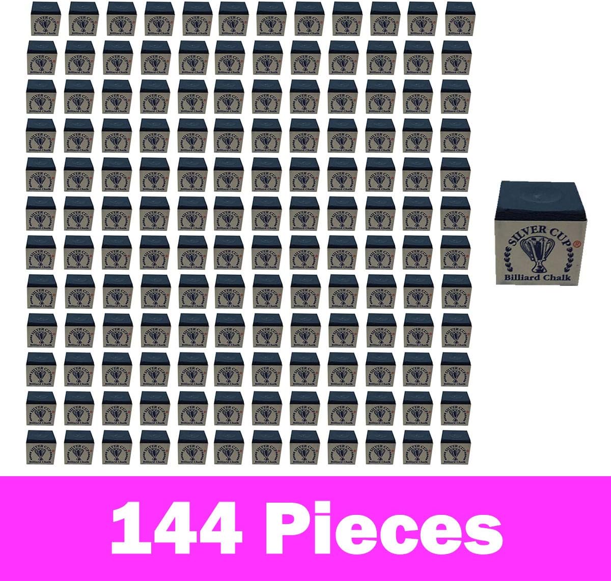 Silver CupPool Cue Chalk - Blue - Twelve Dozen