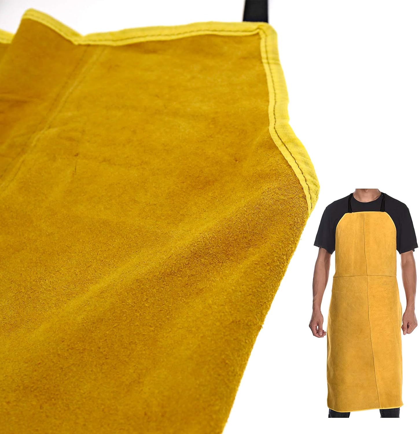 ENET Leather Welding Apron Heavy Duty Work Aprons for men (25.6''x35.4'') Heat*Flame-Resistant Tools Apron Brown - Image 5
