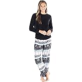 PajamaMania Women's Fleece Long Sleeve Pajama PJ Set