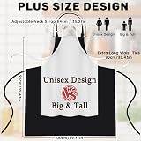 FunChaos 2XL Chef Apron Black Unisex 2 Pockets Cooking Grilling Waiter Artist view 3
