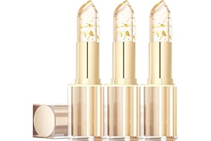 3Pcs Clear Lipstick that Changes Color, Glossy Shine Transferproof Moisturizing Color Changing Lip Stick for Women, Long Last