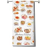 LEVLO Funny Italian Dish Towels - Italian Travel & Kitchen Gift (Cuisine Towel)