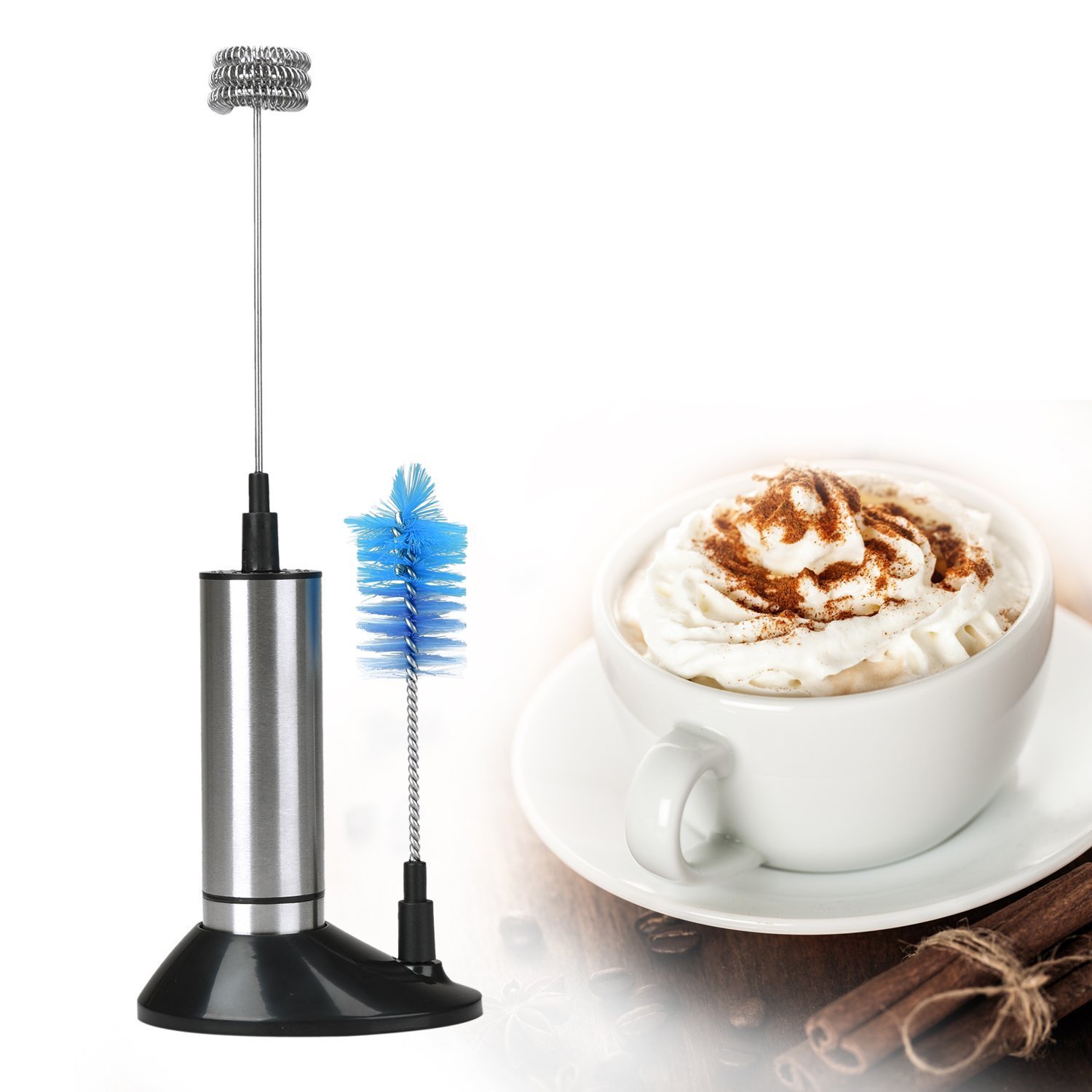 Amazon.de kiss me Milchaufschäumer Elektrische Milchaufschäumer Edelstahl Dreifachschäumer