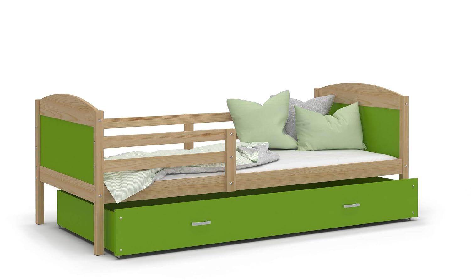 Mobilier Lits Cages Tiroir Et Matelas En Mousse De 7cm Offerts Vert Livre Avec Sommier Kids Literie Lit Enfant Mateo 190x90 Pin Naturel Napravi Rs