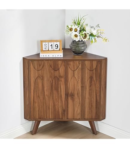 Amazon.com: XUZENEST Fluted Floor Corner Cabinet, Small Corner