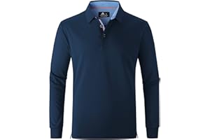 SWISSWELL Long Sleeve Polo Shirts for Men collared Performance Golf Shirts Casual Workwear Office