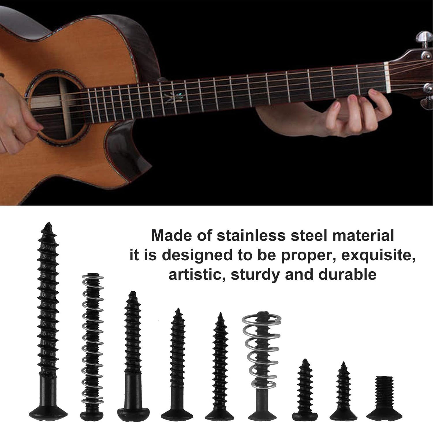 240 PCS Guitar Screw Kit with Springs, 9 Types Electric Guitar Screws